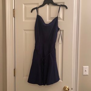 Adelyn Rae open back navy dress
